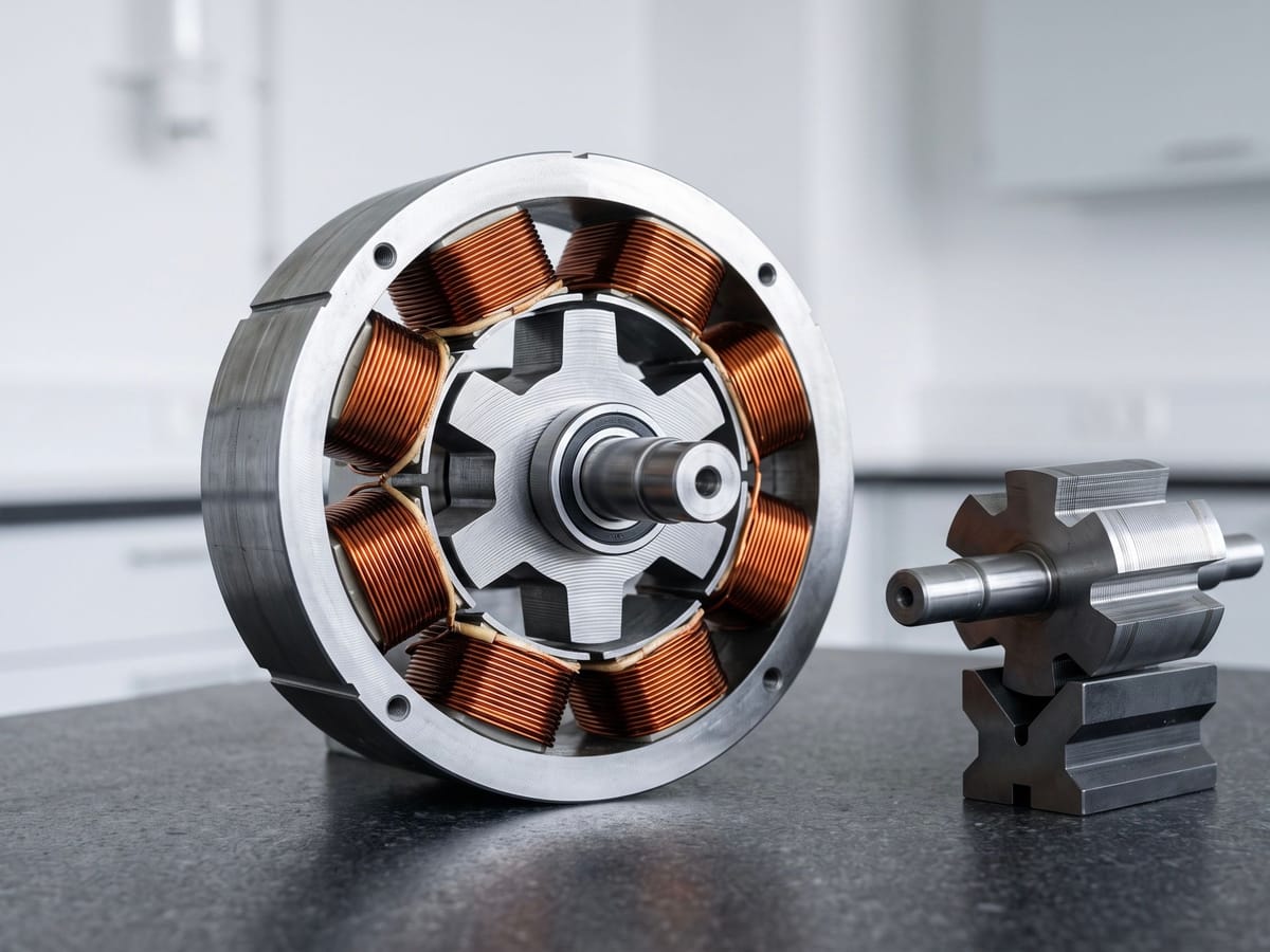 Switched reluctance motor stator with a toothed rotor